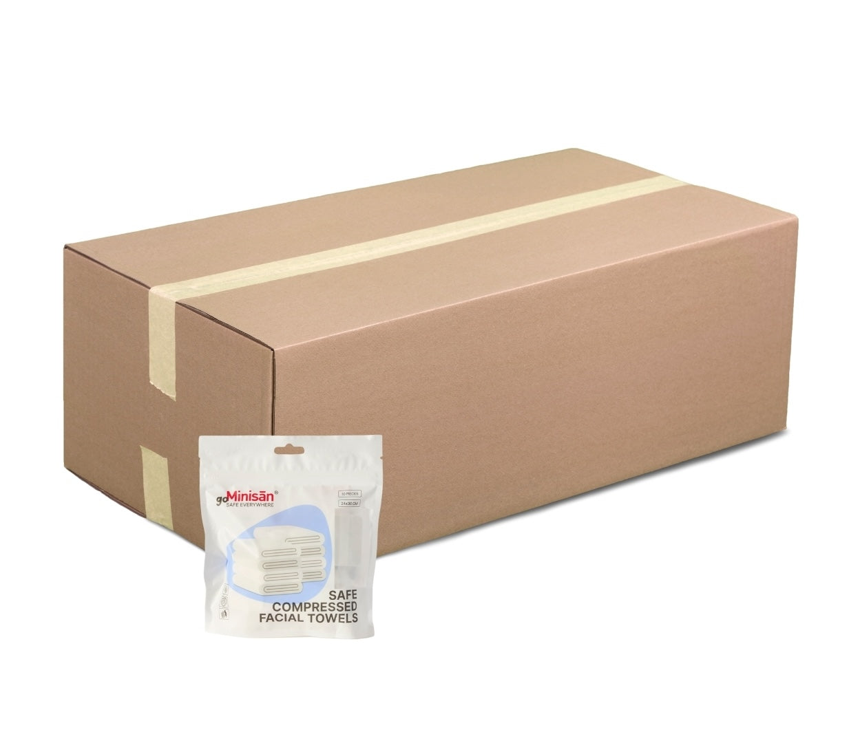 BOX - 100 PACKAGES COMPRESSED  FACIAL TOWELS