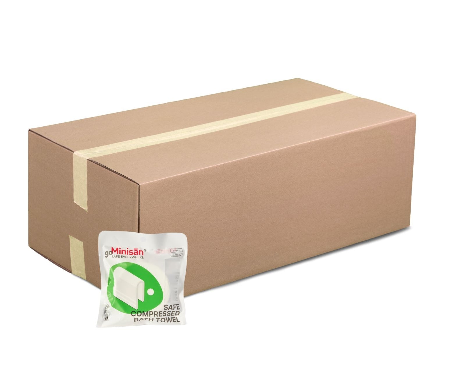 BOX - 100 PACKAGES COMPRESSED BATH TOWELS